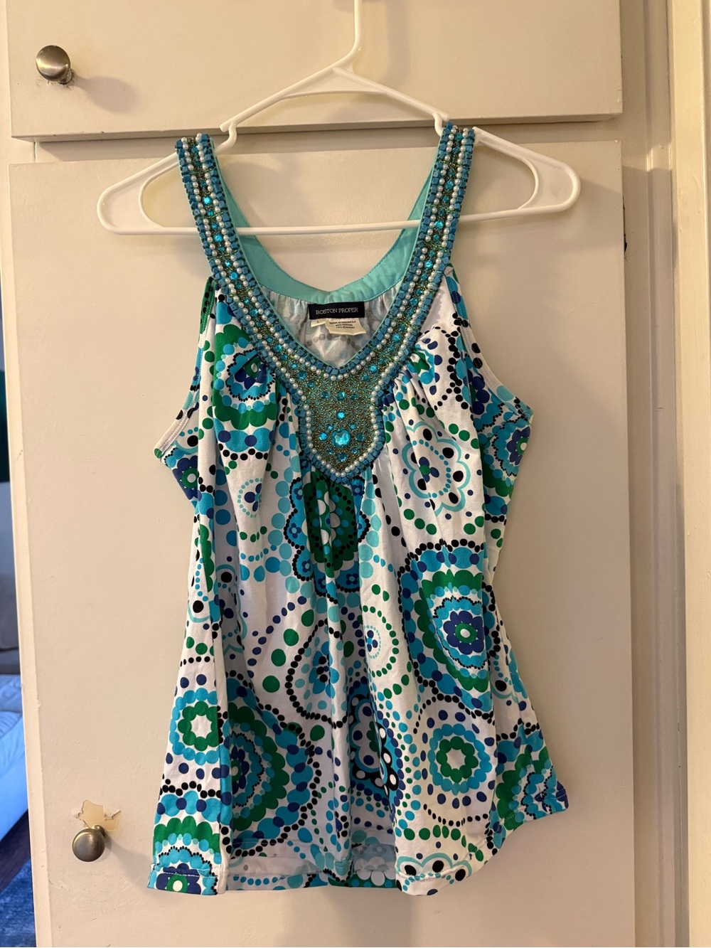 Y2K true vintage Beaded V-Neck Tank Top mcbling
